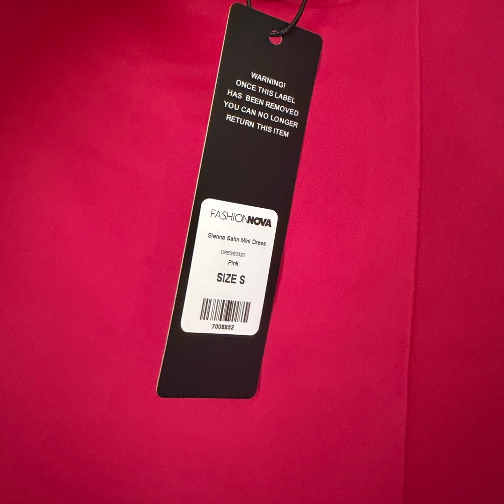 Fashion Nova Hot Pink Mini Dress with Ruffle Hem - 1980s style - Picture 7 of 9
